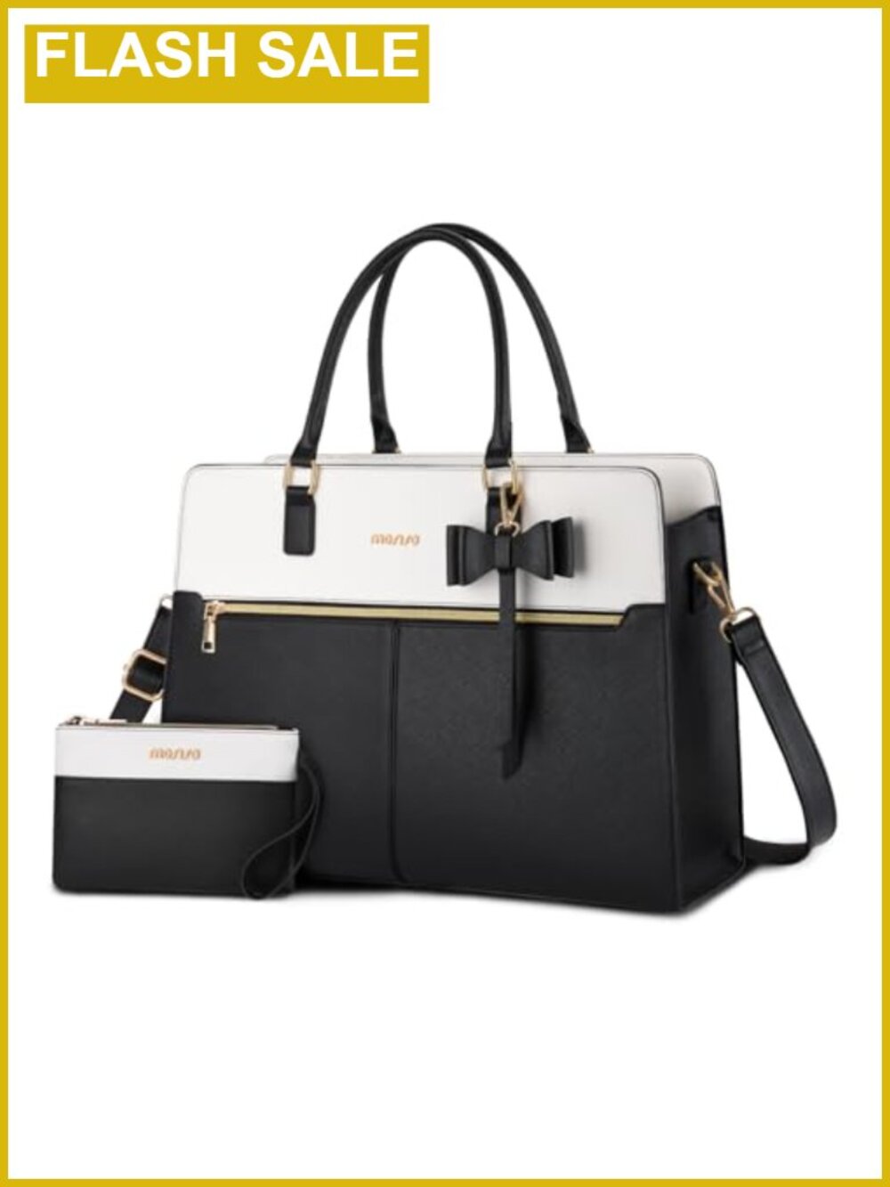 15.6 inch Laptop Tote Bag for Women Waterproof PU Leather Work Bag